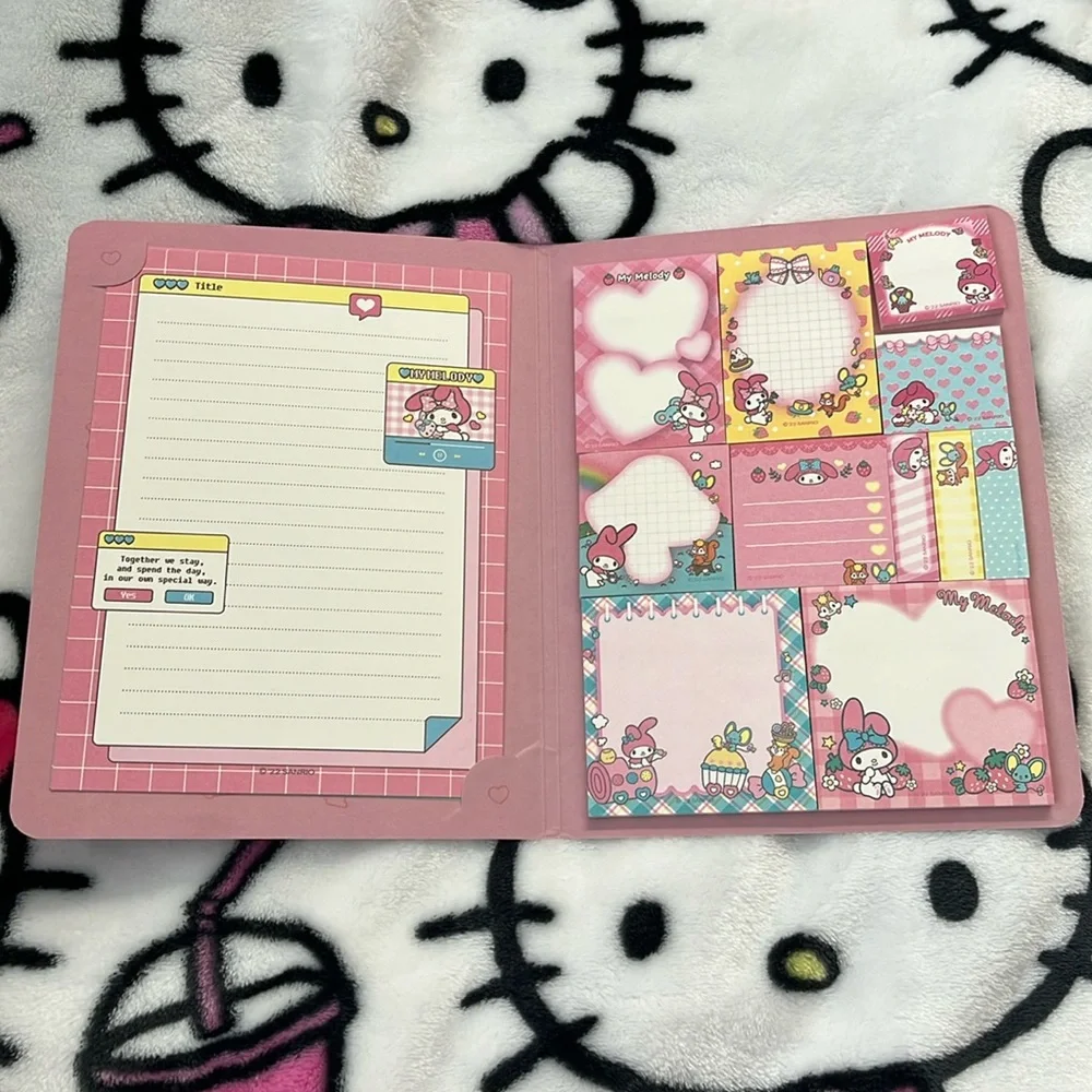 My Melody Memo Book-Style Set of Sticky Notes and Stationary Pages